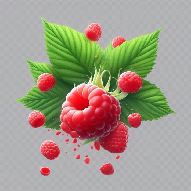 Des framboises volantes vibrantes Une explosion de fraîcheur et de délice culinaire ai image