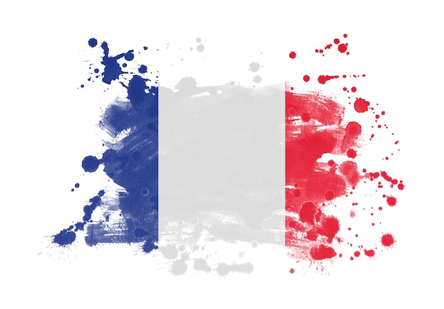 France drapeau grunge fond peint