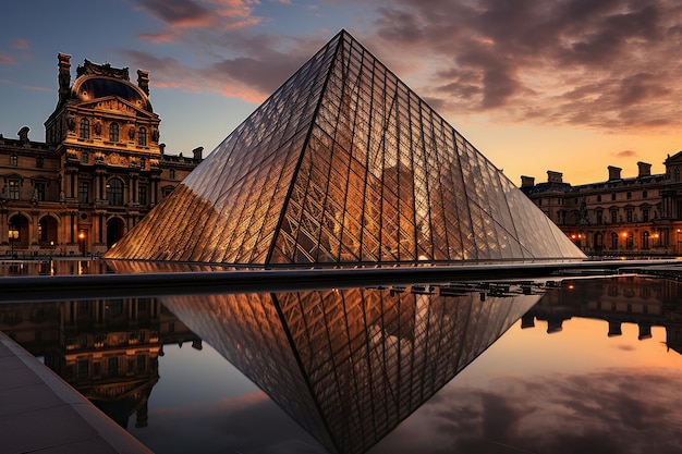 Photo france paris le musée du louvre mona lisa maison et de nombreux chefs-d'œuvre génératifs ia