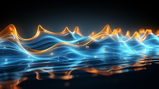 Photo free_photo_3d_abstract_soundwaves_background_with_fl_