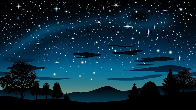 Photo free_vector_night_sky_full_of_twinkling_star