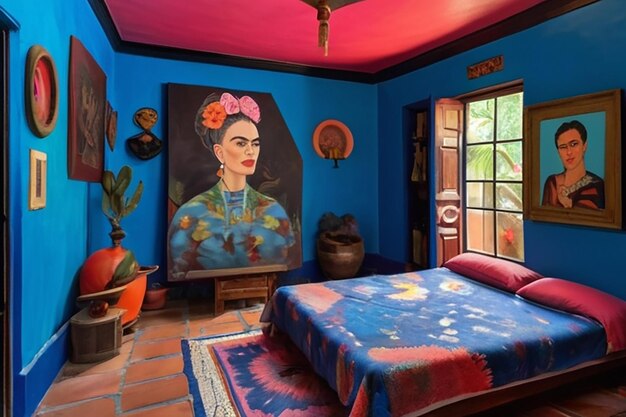 Photo frida kahlo est à la casa azul.