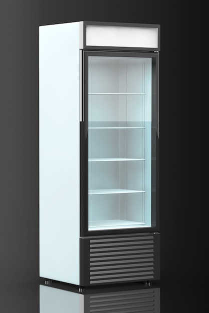 Frigo Boisson avec porte en verre sur fond noir