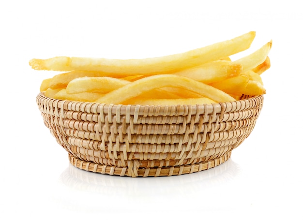 Frites sur un blanc