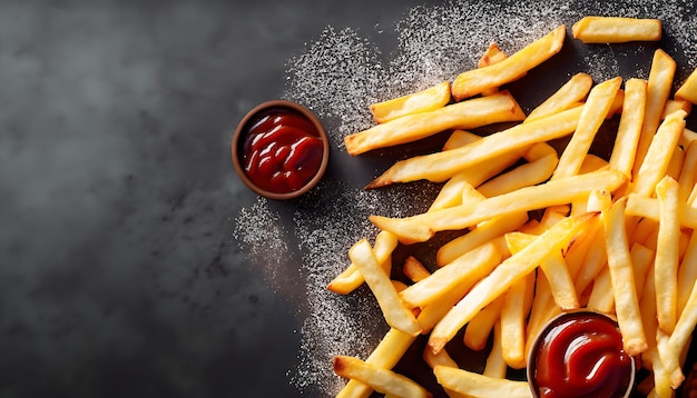 Frites classiques fraîches, savoureuses et satisfaisantes