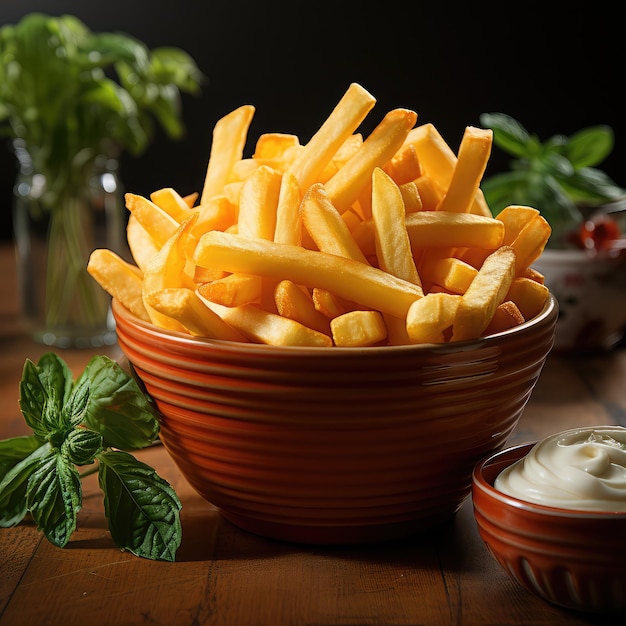 Frites croustillantes dans un bol