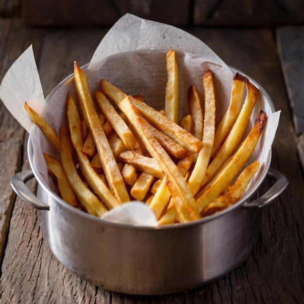 Des frites dans une friteuse