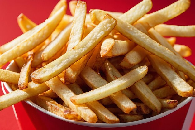 Photo des frites dorées croustillantes dans un bol a généré