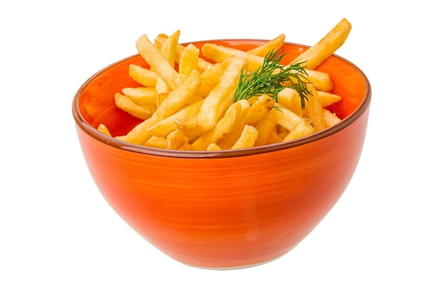 Frites sur fond blanc