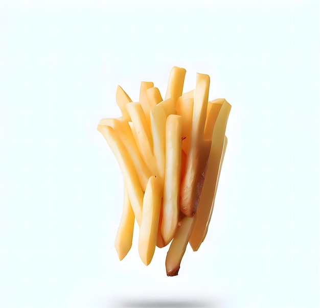 Frites sur un fond blanc