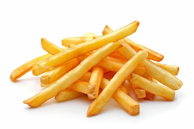 Des frites sur fond blanc