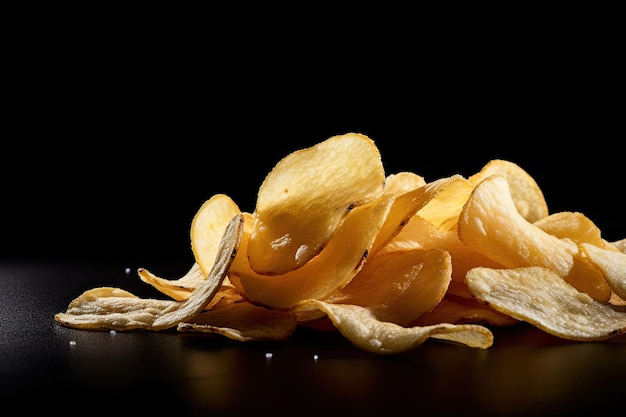 Des frites sur fond noir