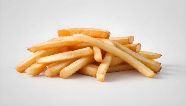 Des frites isolées sur un fond blanc