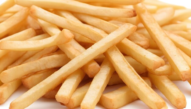 Des frites isolées sur un fond blanc