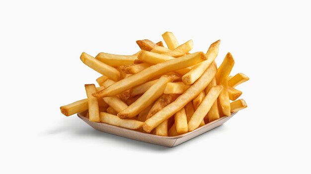 Frites isolées ou volantes Frites de pommes de terre PNG transparence IA générative