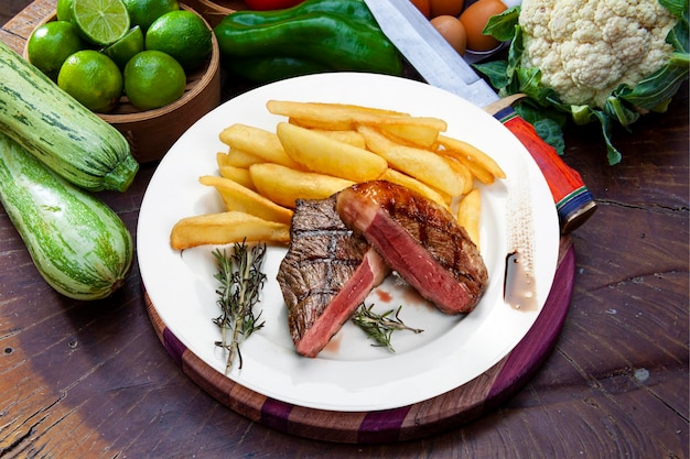 Frites avec picanha brésilien