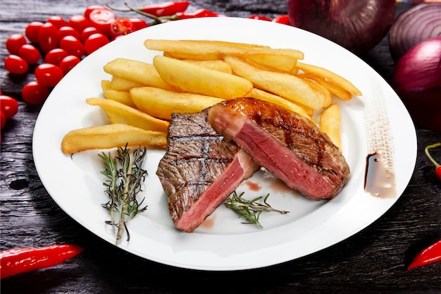 Frites avec picanha brésilien