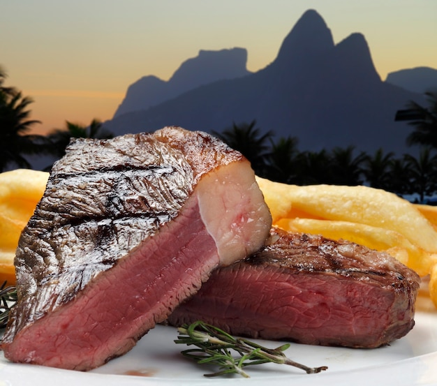 Frites avec picanha brésilien