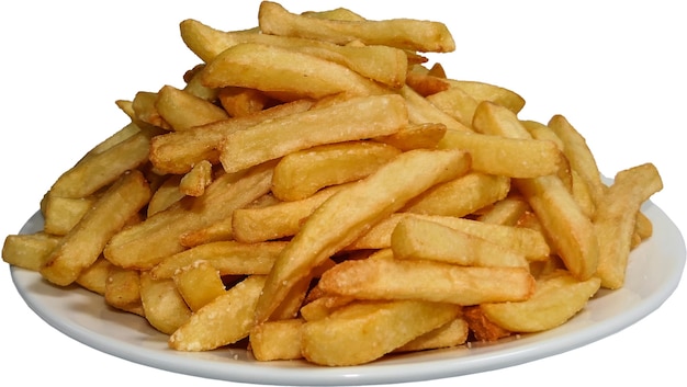 Frites sur plaque blanche