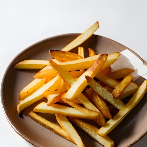 frites sur la plaque de bois