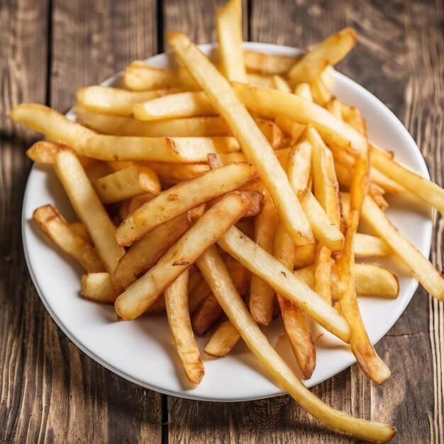 Des frites de pommes de terre dans une assiette