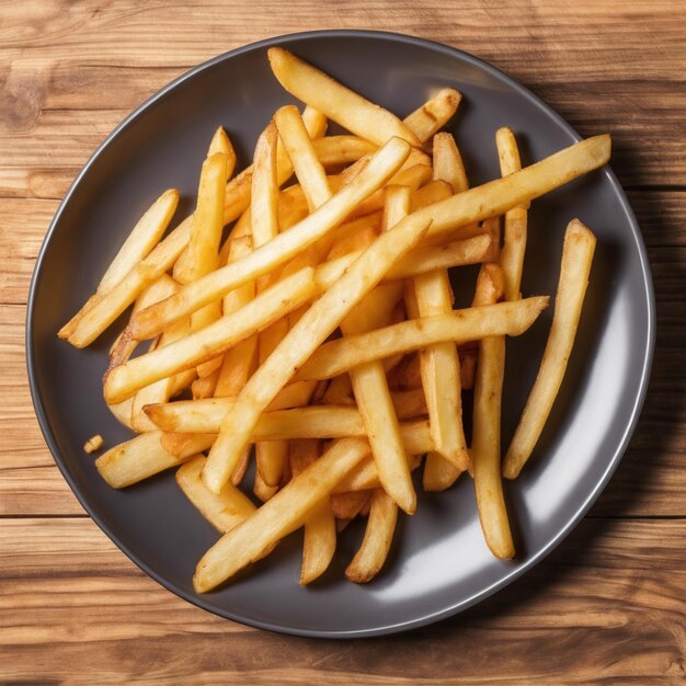 Des frites de pommes de terre dans une assiette