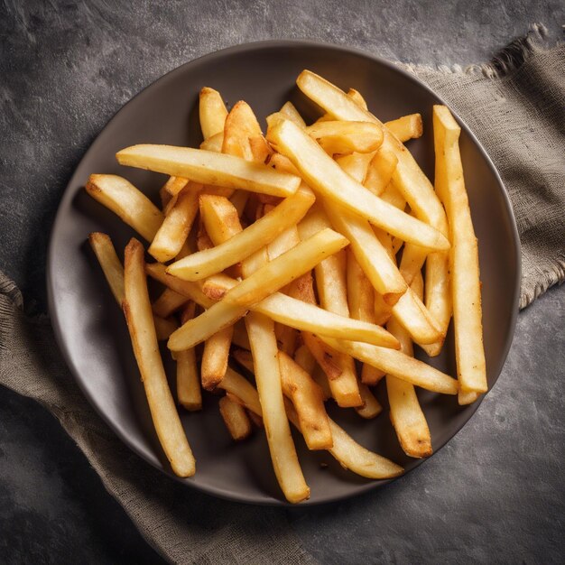 Des frites de pommes de terre dans une assiette