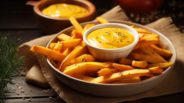 Frites de potiron bio maison avec sauce