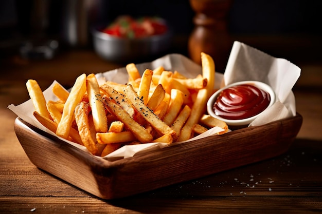 Frites avec trempette Ai généré