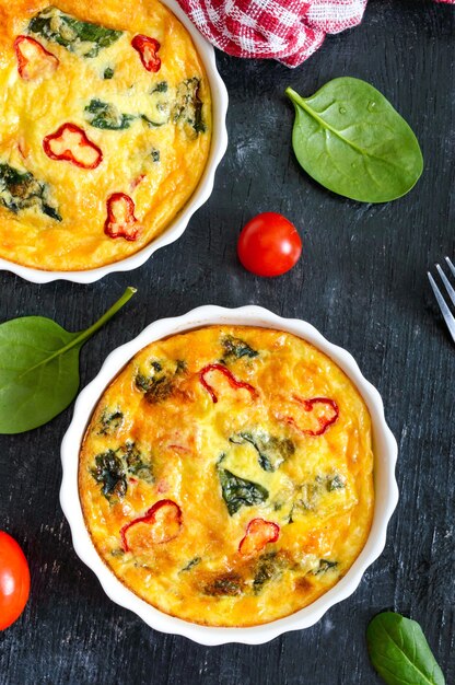 Frittata aux légumes frais et épinards