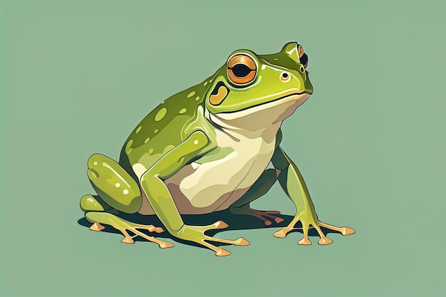 Frog sur un fond vert Illustration vectorielle d'une grenouille ai générative