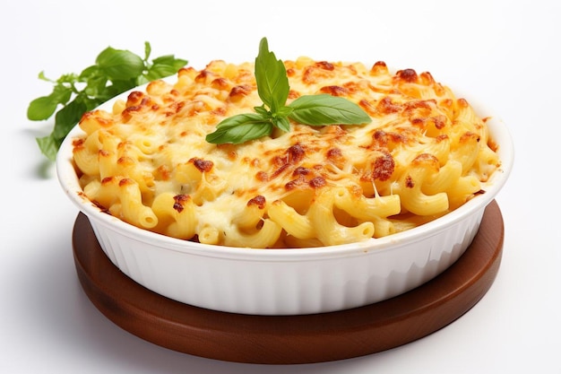 Photo fromage au macaroni savoureux cuit sur fond blanc image de fromage au macarroni américain