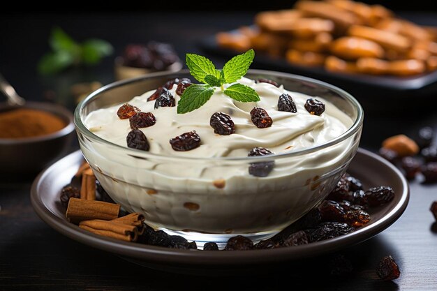 fromage au mascarpone à la cannelle et aux raisins secs