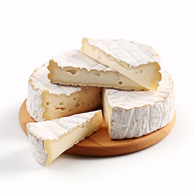un fromage blanc circulaire avec des tranches coupées