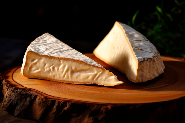 fromage camembert sur une table en bois rustique