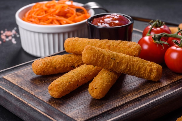 Fromage croustillant frit ou bâtonnets de pommes de terre Collations pour la bière