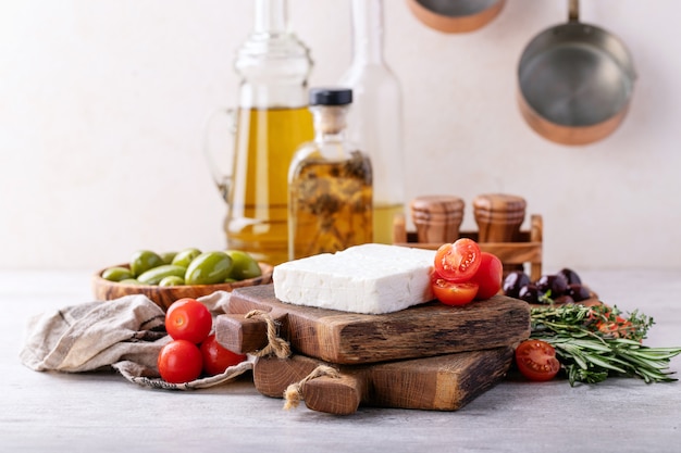 Fromage féta à l&#39;apéritif grec traditionnel