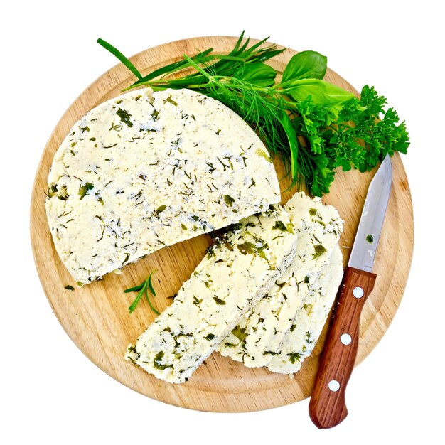 Fromage rond maison aux herbes et épices