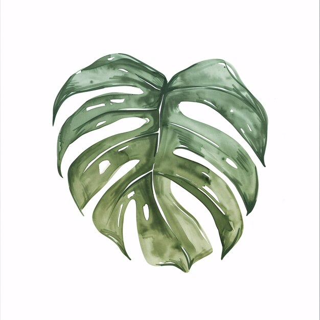 Le fromage suisse quitte les plantes dans l'illustration de Handawn en aquarelle