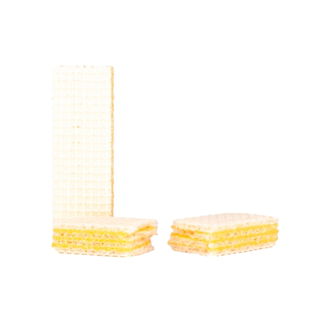 Fromage Wafer isolé sur fond blanc