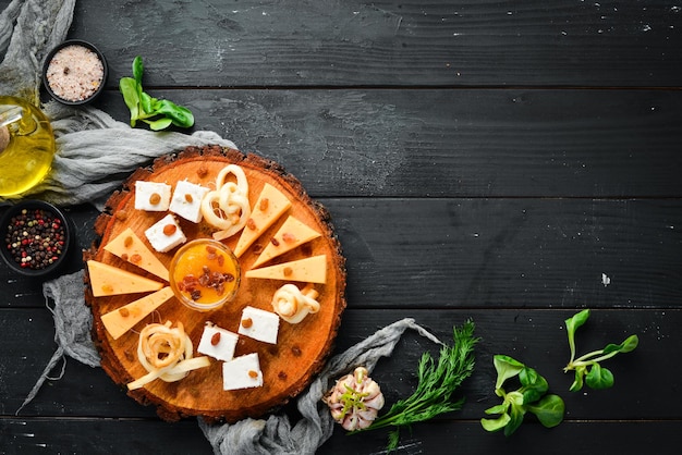 Fromages assortis Sur l'ancien espace de copie gratuit de fond