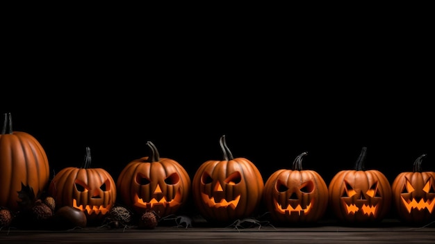 La frontière des citrouilles sombres d'Halloween