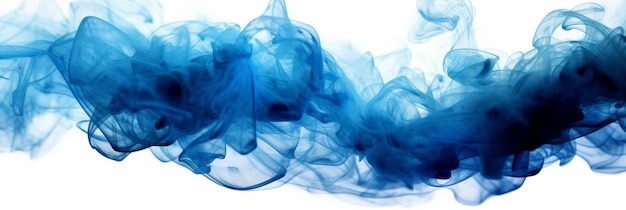 Photo une frontière d'explosion de fumée bleue isolée sur fond transparent