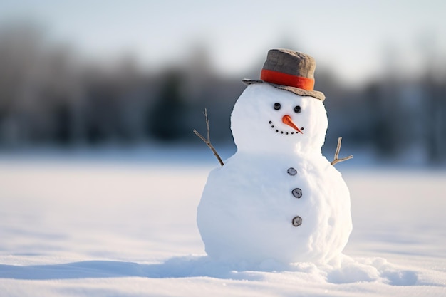 Photo frosty le bonhomme de neige téléobjectif magique avec vitesse d'obturation lente
