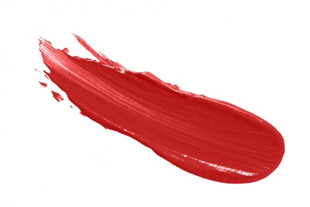 Frottis rouge à lèvres isolé sur blanc