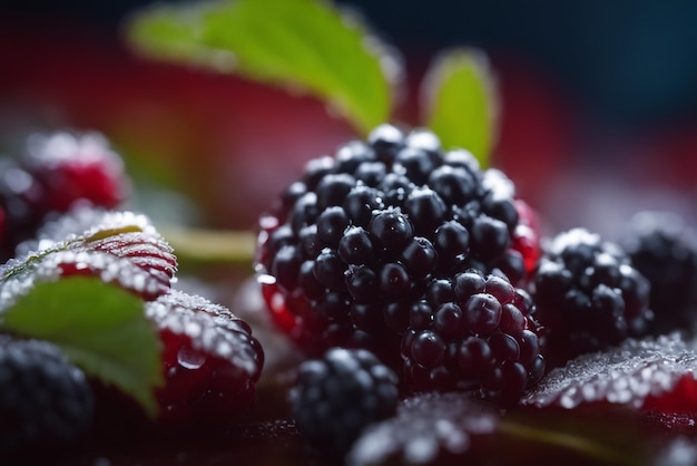 Frozen BlackBerry se concentre uniquement sur l'arrière-plan flou des baies