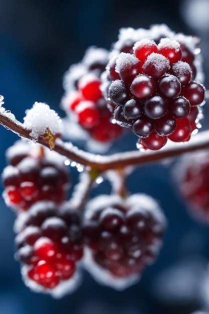 Frozen BlackBerry se concentre uniquement sur l'arrière-plan flou des baies