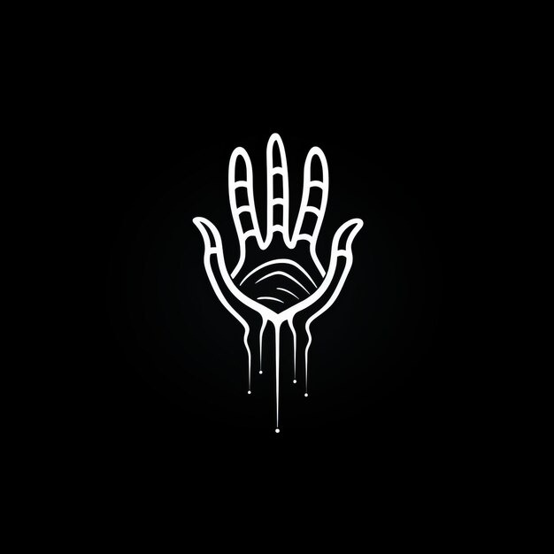 Photo frozen fingers un logo iconique animé minimaliste représentant une main embrassant un symbole de glace