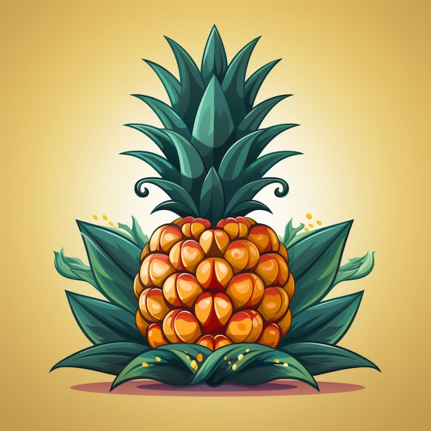 fruit d'ananas de logo de dessin animé