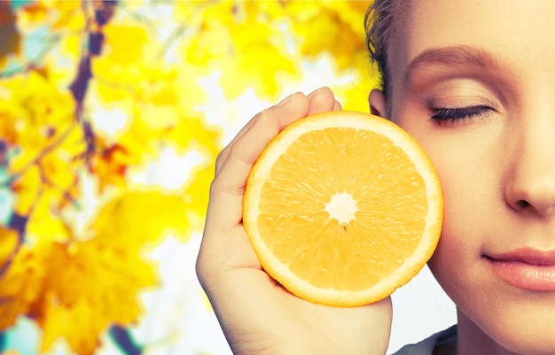 Fruit beauté femmes cosmétiques peau humaine santé spa orange visage humain